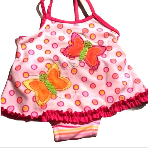 SAND N SUN NEW BABY GIRL SWIM SWIMSUIT BATHING SUIT SUMMER BEACH SIZE 6 9 MTHS - Picture 1 of 6